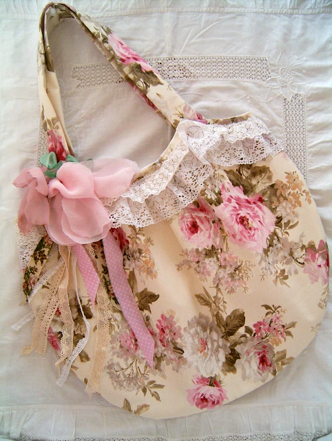 Shabby Chic Floral Tote Bag – Handmade Romantic Rose Bag | Sweet Dream Rose