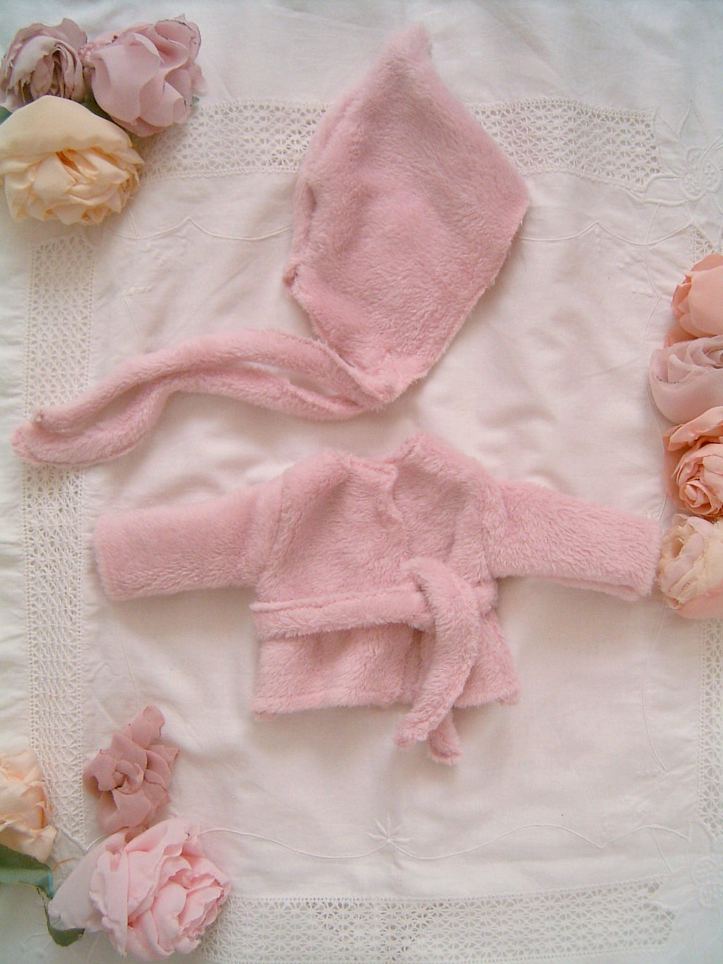Blonde Girl Waldorf Doll with Romantic Floral Clothes - Sweet Dream Rose
