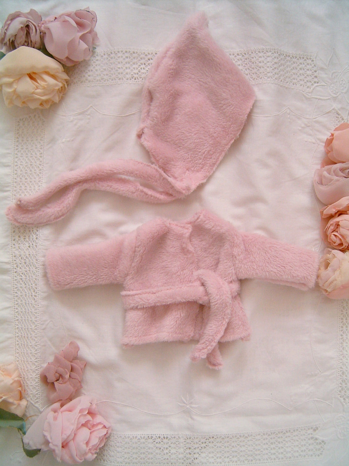 Blonde Girl Waldorf Doll with Romantic Floral Clothes - Sweet Dream Rose