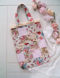 Pink Floral Patchwork Tote Bag – Handmade Shabby Chic Quilted Bag | Sweet Dream Rose