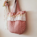 Vintage Polka Dot Tote Bag – Romantic Handmade Shabby Chic Bag | Sweet Dream Rose