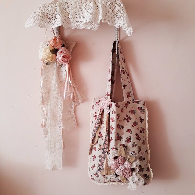 Shabby Chic Rose Tote Bag – Handmade Romantic Floral Bag | Sweet Dream Rose