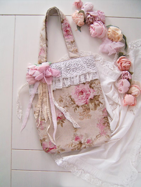 Shabby Chic Rose Tote Bag – Handmade Romantic Floral Bag | Sweet Dream Rose