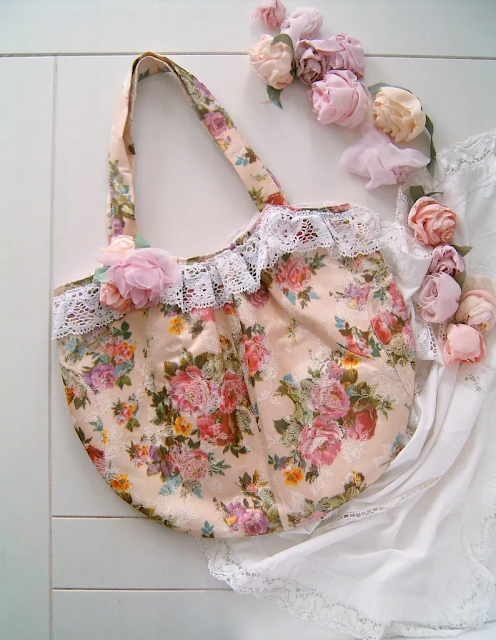 Shabby Chic Rose Tote Bag – Romantic Handmade Floral Bag | Sweet Dream Rose