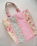 Pink Floral Patchwork Tote Bag – Handmade Romantic Ruffle Bag | Sweet Dream Rose