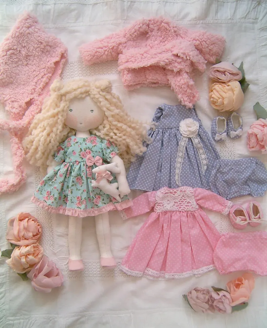 Shabby Chic Handmade Waldorf Doll – Vintage Clothes Set | Sweet Dream Rose