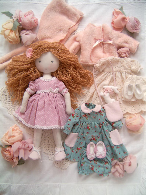 Mia Waldorf Doll with Clothes – Handmade Heirloom Fabric Doll | Sweet Dream Rose