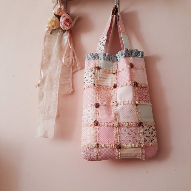 Pink Patchwork Tote Bag – Handmade Shabby Chic Floral Bag | Sweet Dream Rose