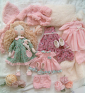 Handmade blonde rag doll with wardrobe and extra dresses by Sweet Dream Rose